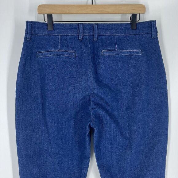 Boden Jeans Size 12 Womens The Wellington Dark Blue Trouser Straight Crop Denim - Picture 6 of 8